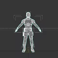 Detailed Gray Tactical Full Body Character 3D Model With Helmet And Gear