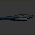 Blue Futuristic Spaceship With Sleek Design Transparent Cockpit And Dual Engines On Dark Background
