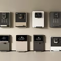 Modern Daily Electrical Appliances Various Styles With Digital Displays On Wall