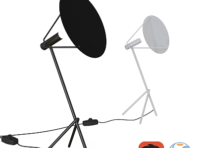 Black And White Modern Table Lamps With Tripod Stand And Round Shade 3d model