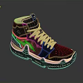 Stylish High Top Shoes With Black And Gold Crocodile Pattern Golden Laces And Reflective Sole