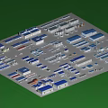 Large Scale Industrial Factory Complex Layout With Multiple Warehouses Roads And Parking Facilities 3d model