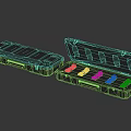 Open Metal Equipment Case With Interior Green Indicator Lights And Closed Case 3d model