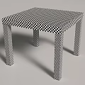 Square Gray Table With Simple Design And Four Straight Legs 3d model