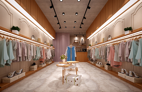 Modern Clothing Store 3d model