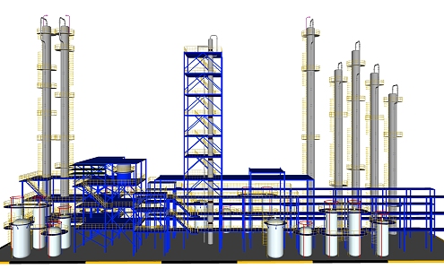 Modern Industrial Equipment Chemical Plant 3d model