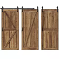 Wooden Barn Doors With Rustic Design Diagonal Braces And Panel Details 3d model