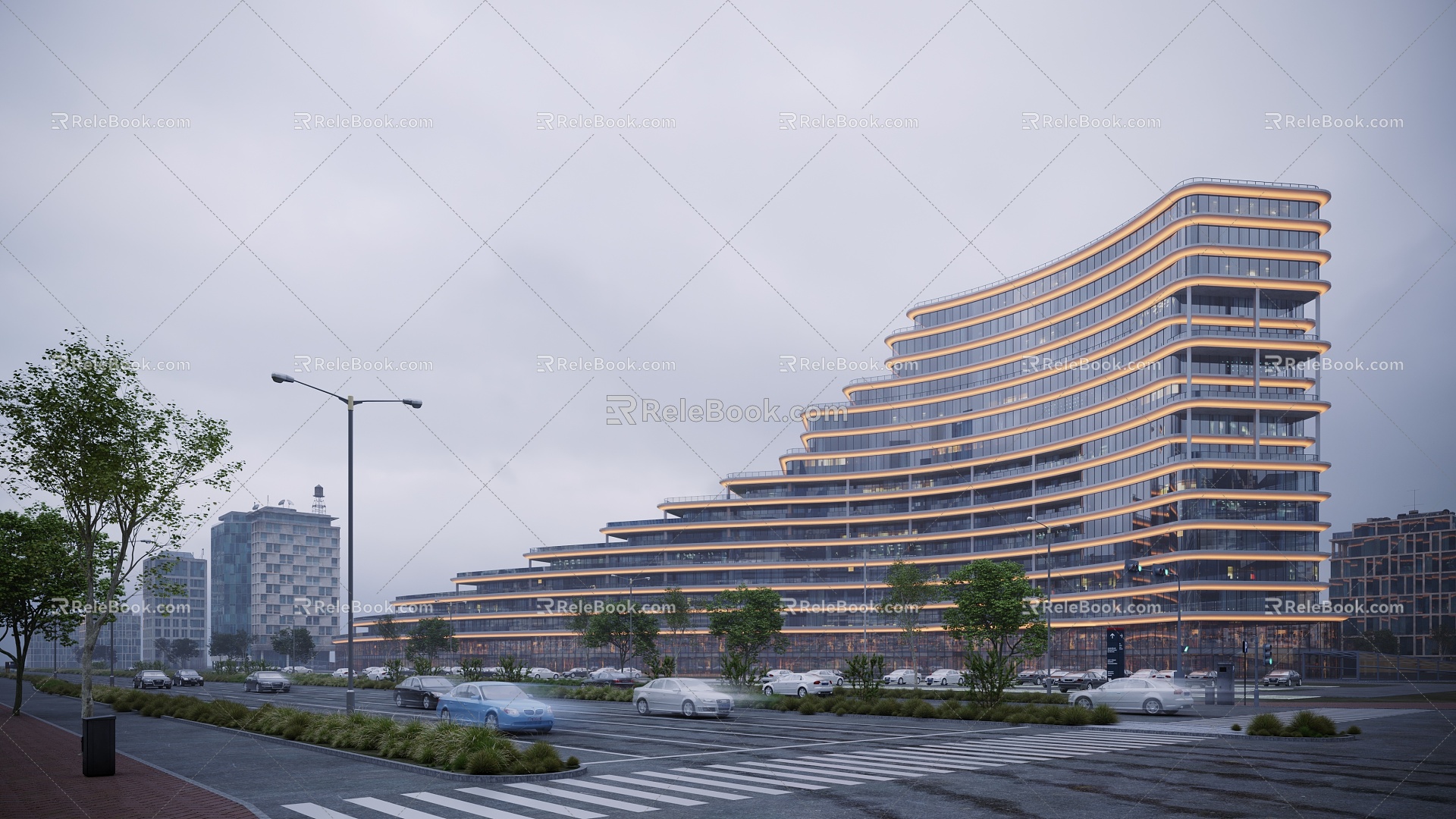 Modern Hotel Building Apartment Hotel Office Building 3d model