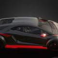 Black Supercar With Red Accents Sleek Design Front Fascia And Alloy Wheels