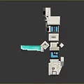 Minecraft Robot Character With White Blue Mechanical Structure And Glowing Blue Elements 3d model