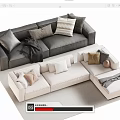 Double sofa Multi-person sofa Corner sofa 3d model