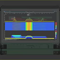 Rugged Green Industrial Laptop Showing Colorful Technical Data Charts On Screen