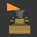 Yellow Construction Loader with Large Front Bucket Cab and Heavy Duty Tires 3d model
