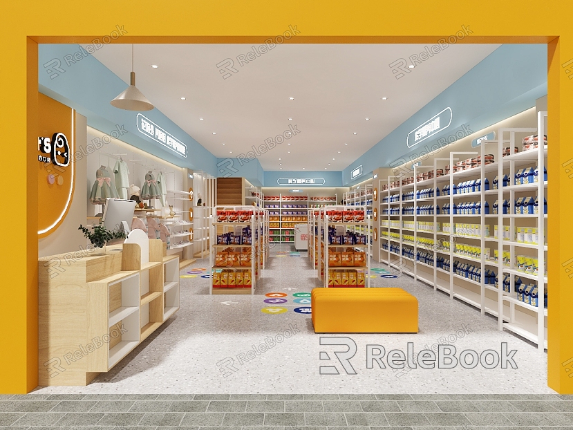 Modern snack shop model