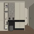 Modern Minimalist Shoe Cabinet Design With Storage Shelves And Decorative Elements