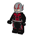 Ant-Man Building Block Figure Front And Back View With Red Black Suit And Helmet