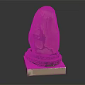 Natural Stone Sculpture With Wooden Base And Unique Artistic Texture Design