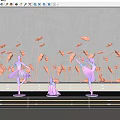 Elegant Pink Dancer Statues On Stage With Lotus Leaf Decorations And Warm Lighting 3d model