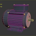 Industrial Electric Motor With Metal Housing Cooling Fins And Base Mount