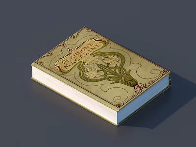 Vintage Hardcover Book With Ornate Floral Patterns And Gold Accents On Cover 3d model