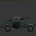 Two Military Reconnaissance Vehicles With Antennas Cross Marks Different Colors And Rugged Wheels