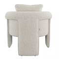 Beige Plush Fabric Accent Chair With Modern Design Comfortable Seat And Armrests