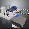 Electronic Components Kit With Development Board Breadboard Colorful LED Ring And Connecting Wires 3d model