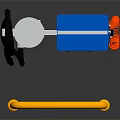 Blue Air Pump Station With VAIDE Sign Silver Pole And Yellow Rail Equipment