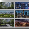 Bird's Eye View Planning Of Urban Cityscape With Green Parks And Modern Skyscrapers