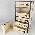 Wooden Chest of Drawers With Six Drawers And Metal Handles Functional Storage Design