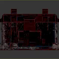 Futuristic Red Chest With Glowing Red Lines Weathered Texture And Triple Dot Symbol