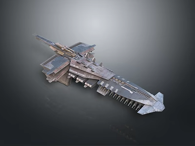 Futuristic Space Exploration Aerospace Vehicle With Complex Modular Structure And Cosmic Design 3d model