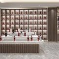 Modern Tobacco and Liquor Store Interior With Shelves Displaying Famous Wines And Premium Cigarettes