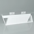Modern White Reception Desk With Two Monitors And Sleek Design 3d model