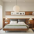 Middle Style Double Bed 3d model