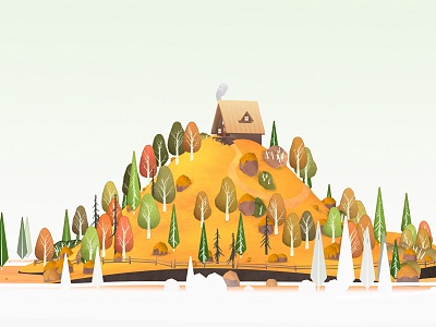 Modern Cartoon Mountain Peak House Cartoon Mountain Peak House Cartoon Children's Toy Cartoon Trees Cartoon Terrain Toy Handset 3d model