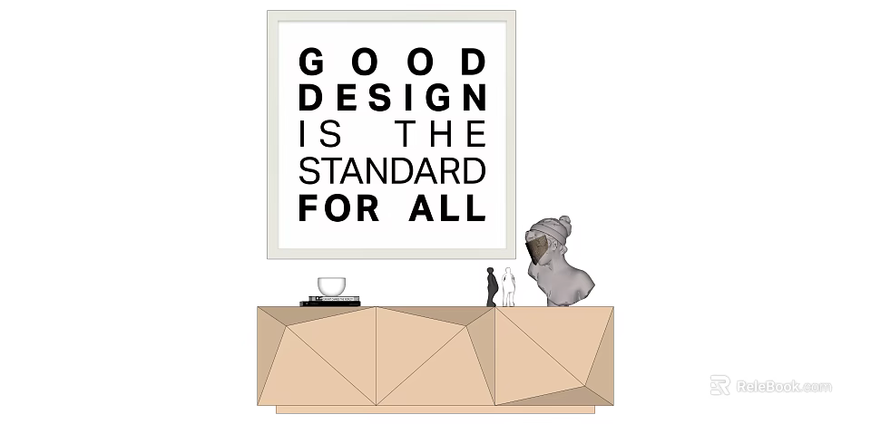 Decorative Cabinet With Koala Figurine And Wall Art Good Design Is The Standard For All 3d model 