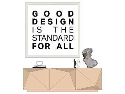 Decorative Cabinet With Koala Figurine And Wall Art Good Design Is The Standard For All 3d model