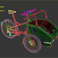 Black Tricycle With Rear Cargo Box For Cargo Transport And Storage Design
