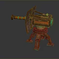 Turret Turntable Railgun Sci-fi Tower Defense Game Tower Defense Sci-fi Turret Game Turret Game Battery 3d model