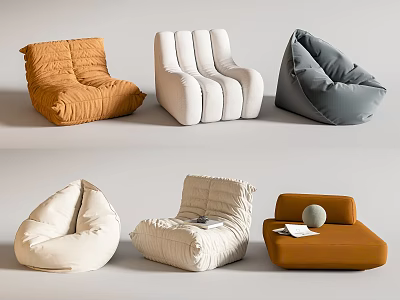 Bean Bag Chairs in Various Styles and Colors for Modern Comfortable Seating 3d model