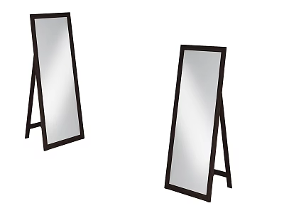 Two Full Length Floor Mirrors with Black Frame and Stand for Home Decoration 3d model