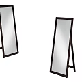 Two Full Length Floor Mirrors with Black Frame and Stand for Home Decoration