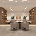 Book Art Corridor Interior With Light Walls And Recessed Lighting 3d model