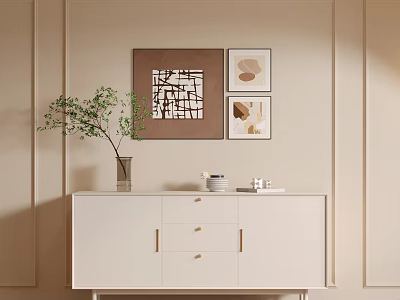 Square Line Hanging Picture Combination 3d model