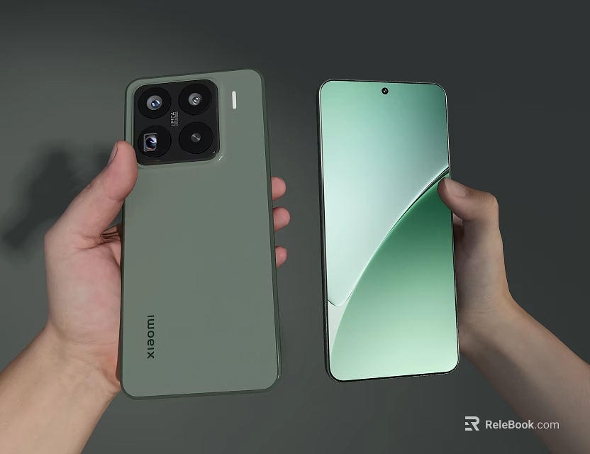 Redmi Green Smartphone With Multiple Rear Cameras And Front Screen Design 3d model 