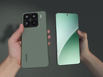 Redmi Green Smartphone With Multiple Rear Cameras And Front Screen Design 3d model