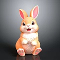 Cute Rabbit Shaped Household Decorative Item With Pink Ears And Paws