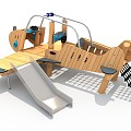 Outdoor Amusement Plane Plane Wood Plane Amusement Equipment Amusement Toys 3d model