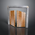 Rustic Entrance Gate With Log Frame And Open Wooden Planks Design
